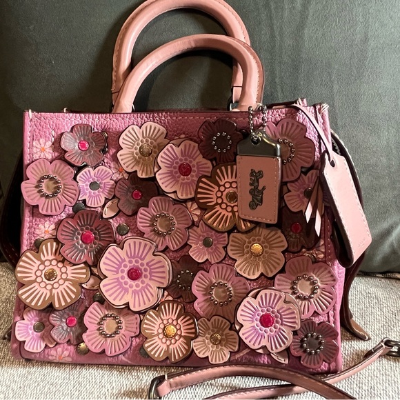 Coach rogue 25 tea rose tote w/wallet - Picture 4 of 14